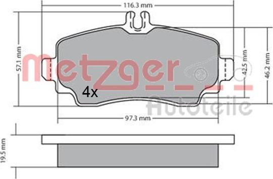 Metzger 1170353 - Гальмівні колодки, дискові гальма autozip.com.ua