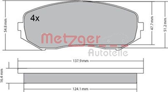 Metzger 1170357 - Гальмівні колодки, дискові гальма autozip.com.ua