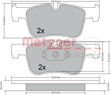 Metzger 1170369 - Гальмівні колодки, дискові гальма autozip.com.ua