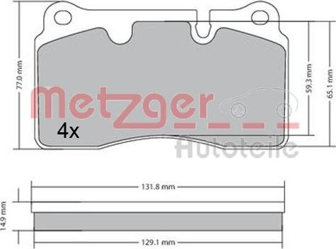 Metzger 1170366 - Гальмівні колодки, дискові гальма autozip.com.ua