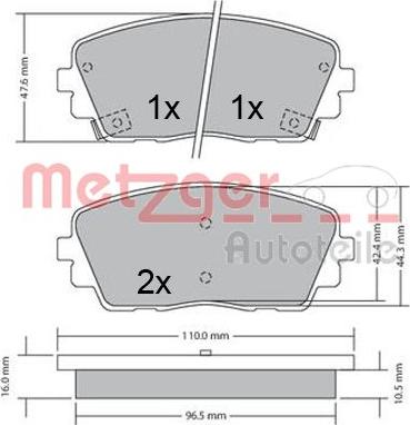 Metzger 1170361 - Гальмівні колодки, дискові гальма autozip.com.ua