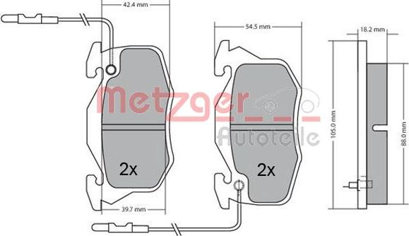 Metzger 1170309 - Гальмівні колодки, дискові гальма autozip.com.ua