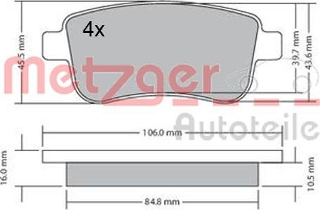 Metzger 1170300 - Гальмівні колодки, дискові гальма autozip.com.ua