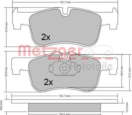 Metzger 1170314 - Гальмівні колодки, дискові гальма autozip.com.ua