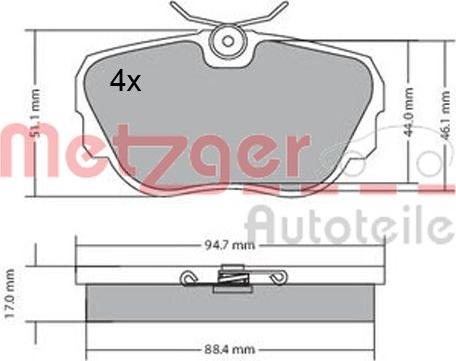 Metzger 1170316 - Гальмівні колодки, дискові гальма autozip.com.ua