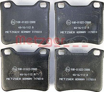 Metzger 1170310 - Гальмівні колодки, дискові гальма autozip.com.ua