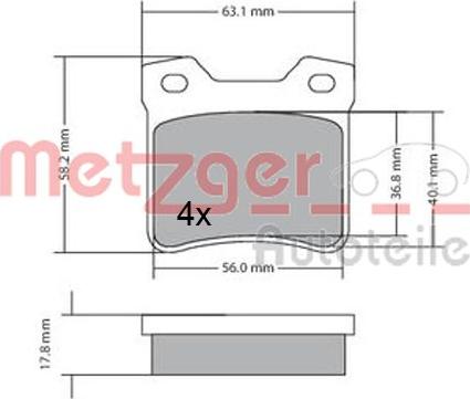Metzger 1170310 - Гальмівні колодки, дискові гальма autozip.com.ua