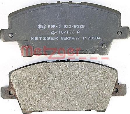Metzger 1170384 - Гальмівні колодки, дискові гальма autozip.com.ua