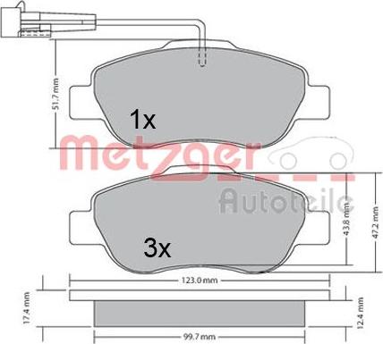 Metzger 1170382 - Гальмівні колодки, дискові гальма autozip.com.ua