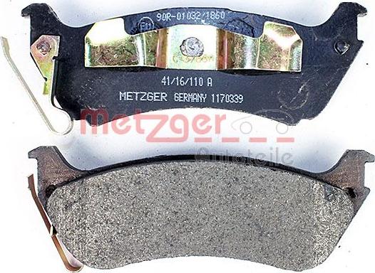 Metzger 1170339 - Гальмівні колодки, дискові гальма autozip.com.ua