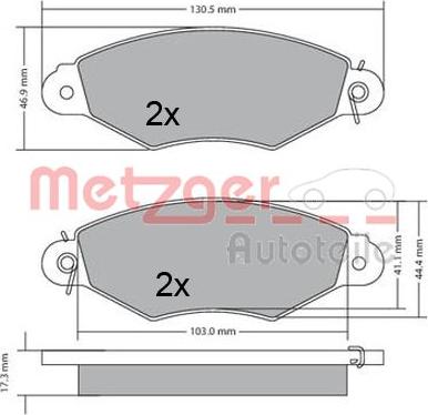 Metzger 1170330 - Гальмівні колодки, дискові гальма autozip.com.ua