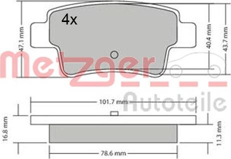 Metzger 1170333 - Гальмівні колодки, дискові гальма autozip.com.ua