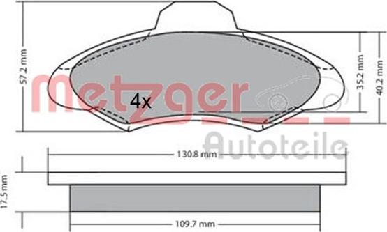 Metzger 1170329 - Гальмівні колодки, дискові гальма autozip.com.ua