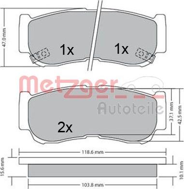 Metzger 1170325 - Гальмівні колодки, дискові гальма autozip.com.ua