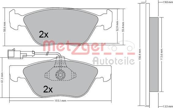 Metzger 1170321 - Гальмівні колодки, дискові гальма autozip.com.ua