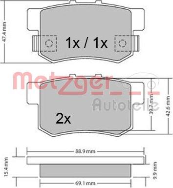 Metzger 1170328 - Гальмівні колодки, дискові гальма autozip.com.ua