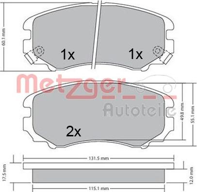 Metzger 1170379 - Гальмівні колодки, дискові гальма autozip.com.ua