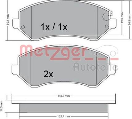 Metzger 1170378 - Гальмівні колодки, дискові гальма autozip.com.ua