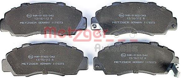 Metzger 1170373 - Гальмівні колодки, дискові гальма autozip.com.ua