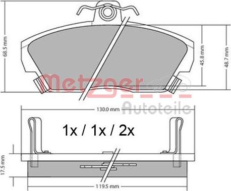 Metzger 1170372 - Гальмівні колодки, дискові гальма autozip.com.ua