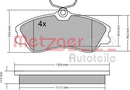 Metzger 1170377 - Гальмівні колодки, дискові гальма autozip.com.ua