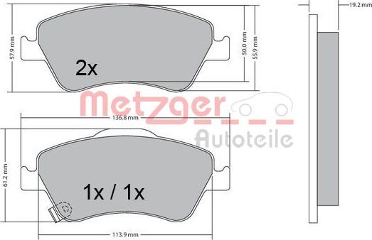 Metzger 1170299 - Гальмівні колодки, дискові гальма autozip.com.ua