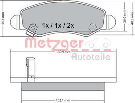 Metzger 1170295 - Гальмівні колодки, дискові гальма autozip.com.ua