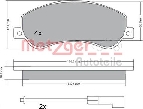 Metzger 1170290 - Гальмівні колодки, дискові гальма autozip.com.ua