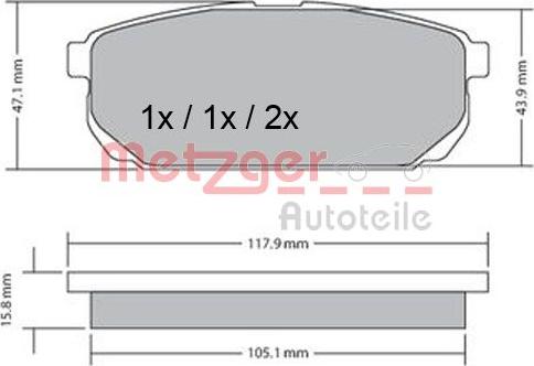 Metzger 1170298 - Гальмівні колодки, дискові гальма autozip.com.ua