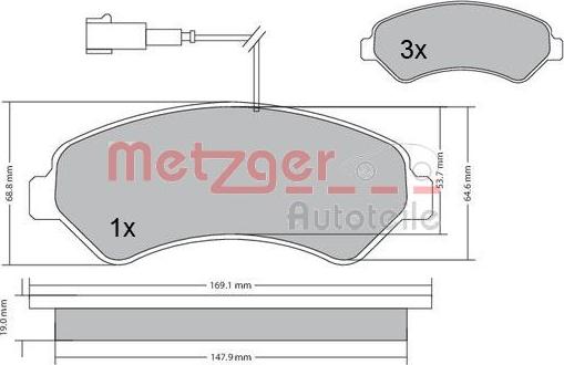 Metzger 1170248 - Гальмівні колодки, дискові гальма autozip.com.ua