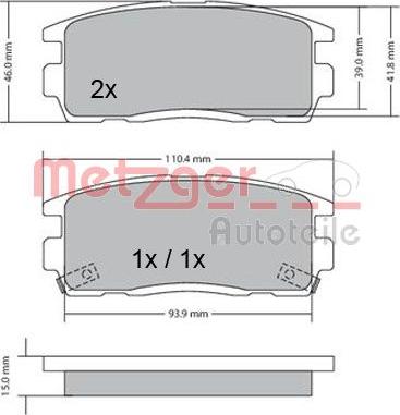 Metzger 1170256 - Гальмівні колодки, дискові гальма autozip.com.ua