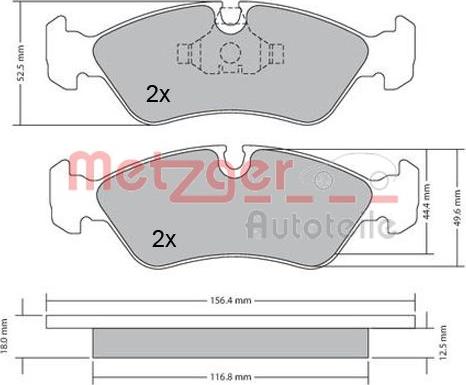 Metzger 1170252 - Гальмівні колодки, дискові гальма autozip.com.ua