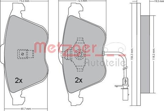 Metzger 1170268 - Гальмівні колодки, дискові гальма autozip.com.ua