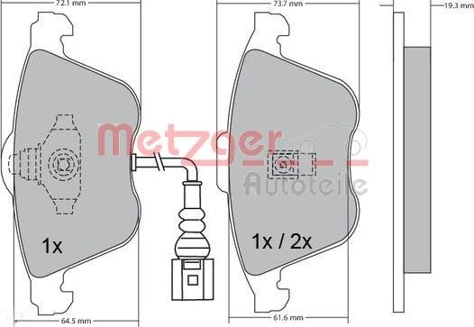 Metzger 1170263 - Гальмівні колодки, дискові гальма autozip.com.ua