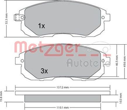 Metzger 1170208 - Гальмівні колодки, дискові гальма autozip.com.ua
