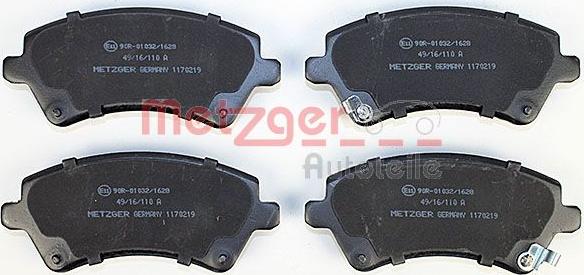 Metzger 1170219 - Гальмівні колодки, дискові гальма autozip.com.ua