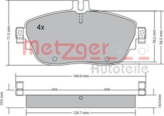 Metzger 1170215 - Гальмівні колодки, дискові гальма autozip.com.ua