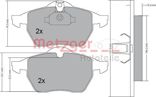 Metzger 1170216 - Гальмівні колодки, дискові гальма autozip.com.ua