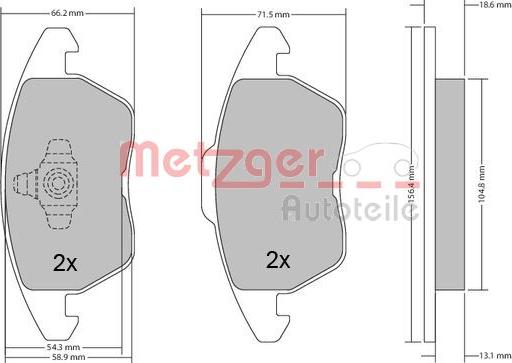 Metzger 1170211 - Гальмівні колодки, дискові гальма autozip.com.ua