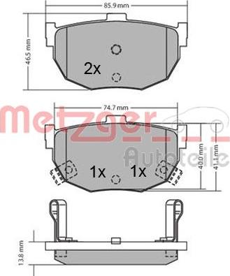 Metzger 1170212 - Гальмівні колодки, дискові гальма autozip.com.ua