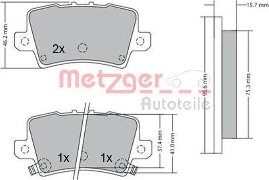 Metzger 1170288 - Гальмівні колодки, дискові гальма autozip.com.ua
