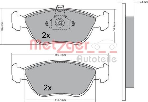 Metzger 1170282 - Гальмівні колодки, дискові гальма autozip.com.ua