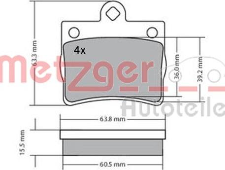 Metzger 1170239 - Гальмівні колодки, дискові гальма autozip.com.ua