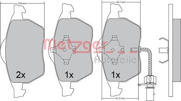 Metzger 1170236 - Гальмівні колодки, дискові гальма autozip.com.ua