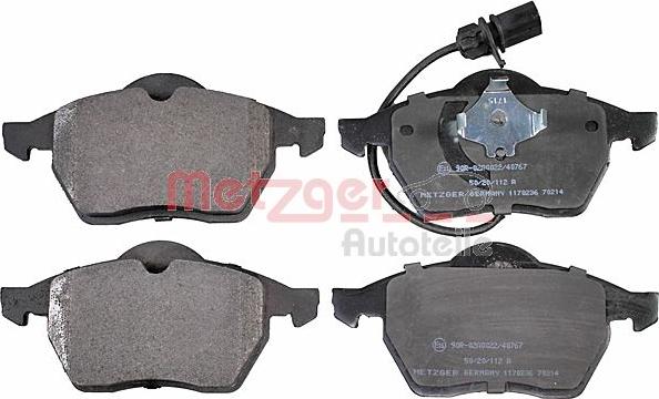 Metzger 1170236 - Гальмівні колодки, дискові гальма autozip.com.ua