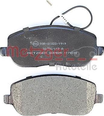 Metzger 1170232 - Гальмівні колодки, дискові гальма autozip.com.ua