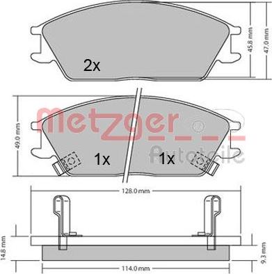 Metzger 1170224 - Гальмівні колодки, дискові гальма autozip.com.ua