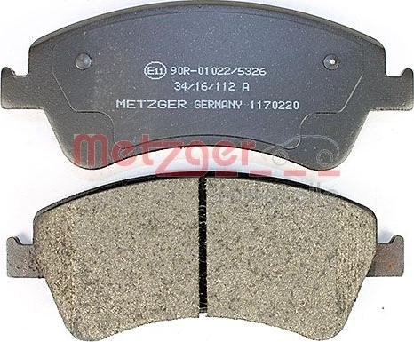 Metzger 1170220 - Гальмівні колодки, дискові гальма autozip.com.ua
