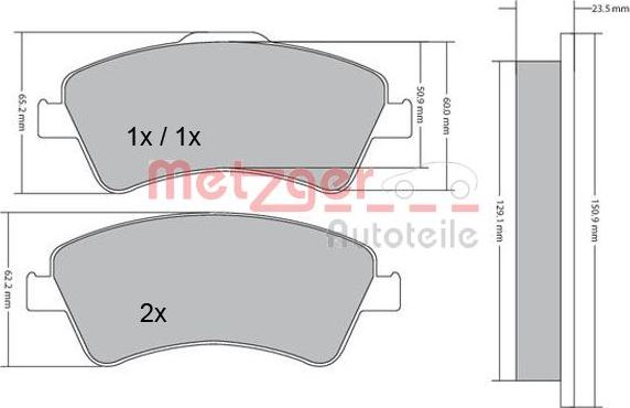 Metzger 1170220 - Гальмівні колодки, дискові гальма autozip.com.ua