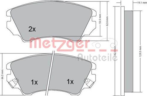 Metzger 1170221 - Гальмівні колодки, дискові гальма autozip.com.ua